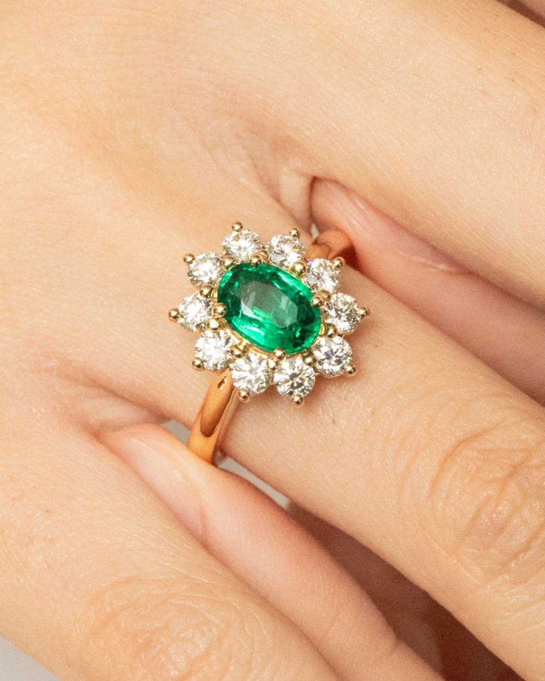 Bague de fiançailles avec Emeraude de Zambie