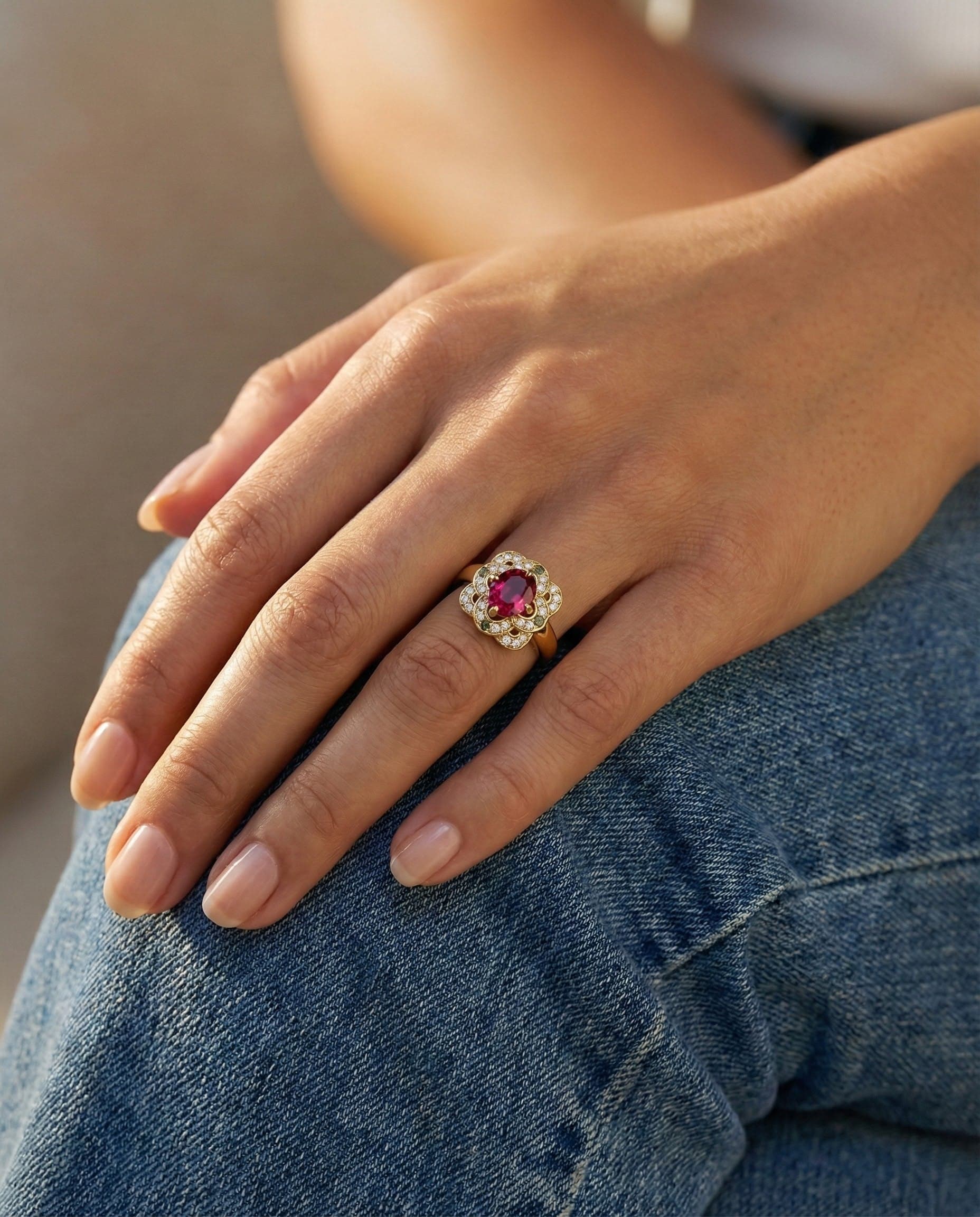 Bague de fiançailles avec Rubis du Mozambique