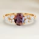 Bague Floral Saphir Padparadscha Ovale de 1,54ct