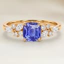 Bague Floral Saphir Violet Coussin de 1,54ct