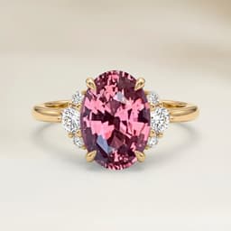 Bague Epaulé Saphir Padparadscha Ovale de 1,34ct
