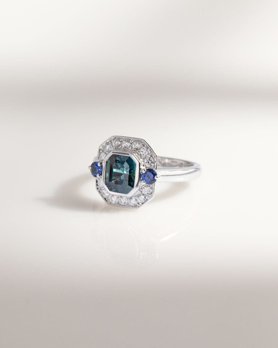 fiancailles bague art deco teal