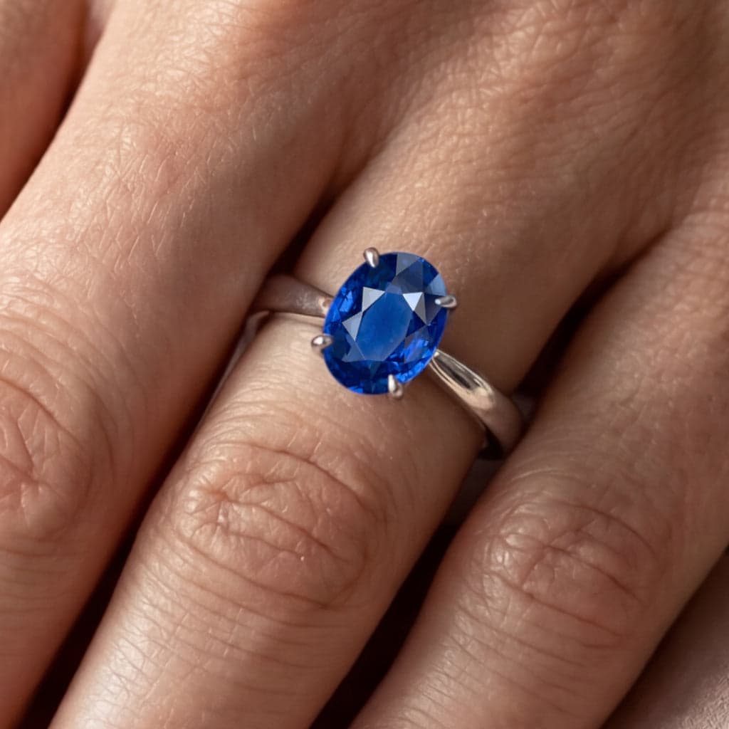 Bague d’anniversaire avec Saphir Bleu