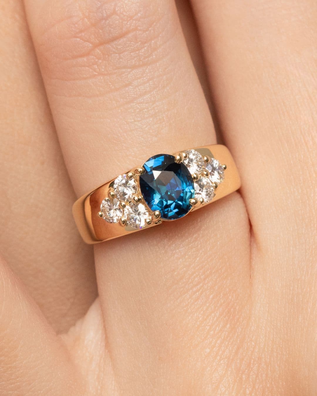 Bague de fiançailles avec Saphir Teal