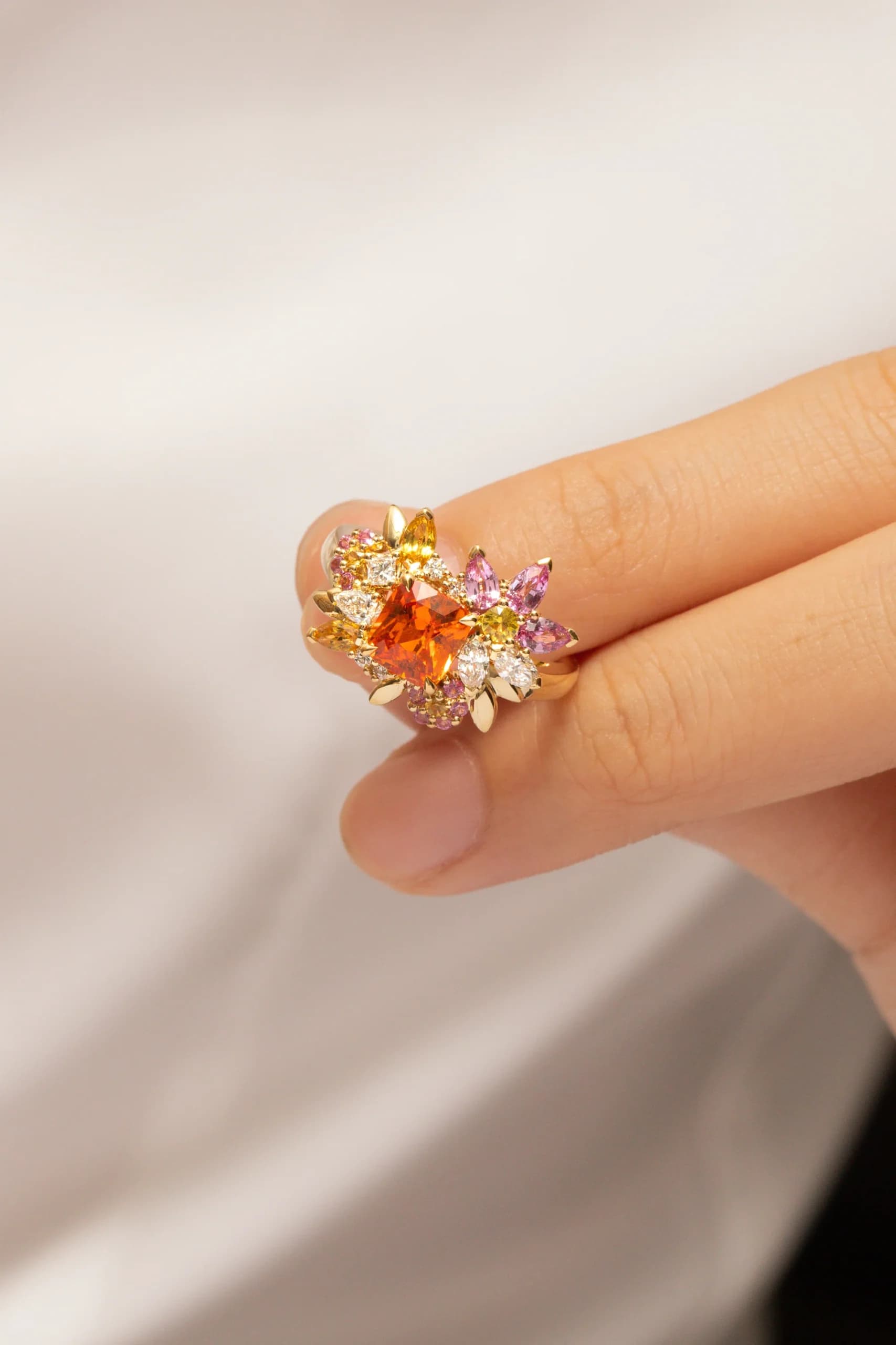 Bague Grenat orange fanta garnet